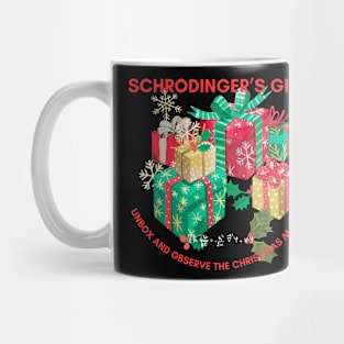 Schrodinger's gift, unbox and observe christmas, Physics christmas Mug